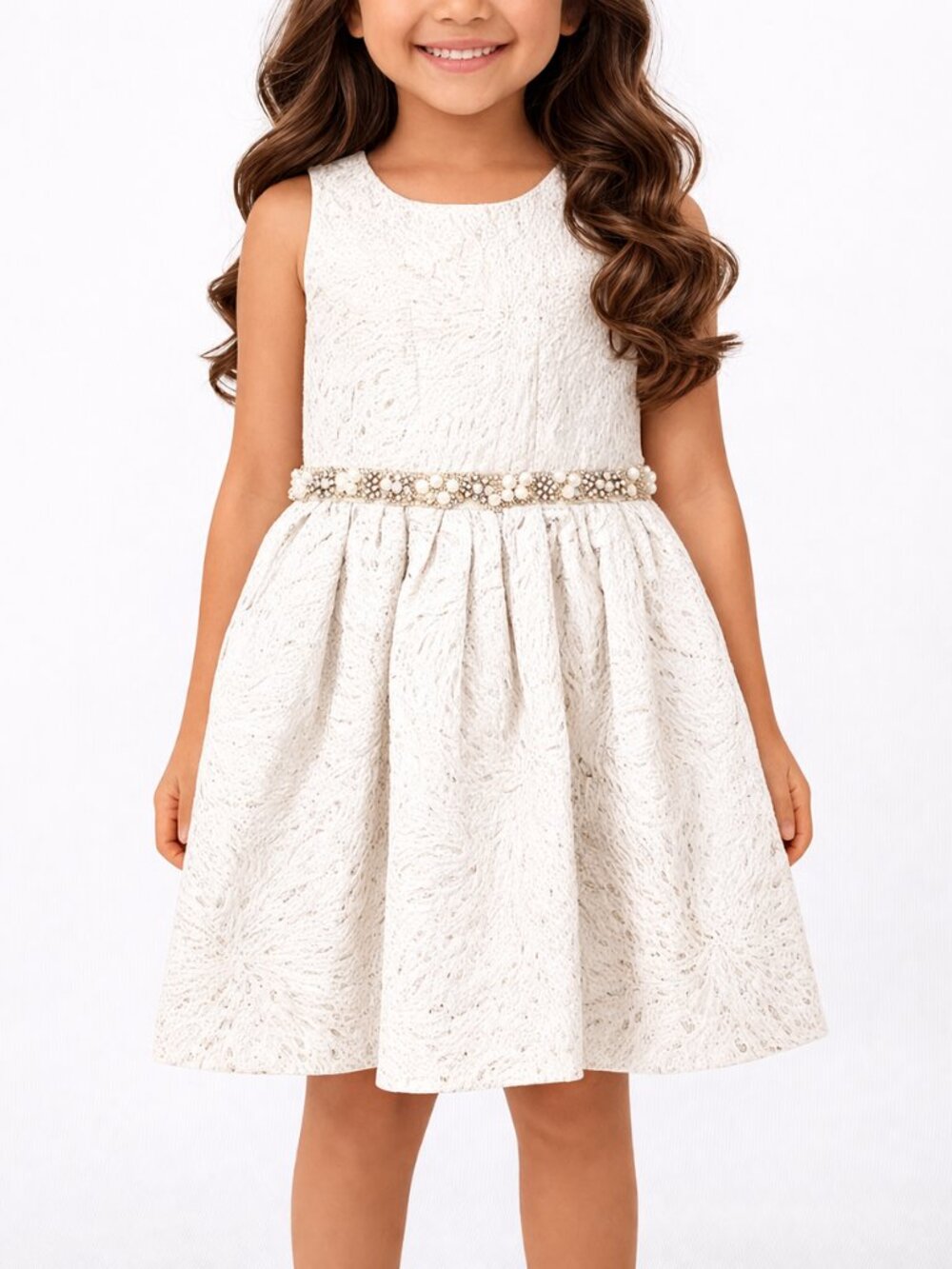 Sleeveless Embellished Metallic Detail Dress Party Holiday Special Occasion